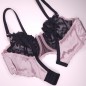 Flirty Pink Satin: Pink and Black Men's Underwire Bra