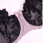 Flirty Pink Satin: Pink and Black Men's Underwire Bra