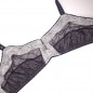 Noir Intrigue: AA-Cup Fitted Mesh & Satin Men's Bra