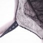 Noir Intrigue: AA-Cup Fitted Mesh & Satin Men's Bra