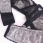 Noir Intrigue: AA-Cup Fitted Mesh & Satin Men's Bra