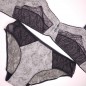 Noir Intrigue: Men's Matching Feminine Thong and Panties