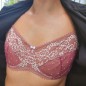 Blush Allure: See-Through Dirty Pink Men's Bra