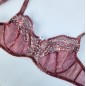 Blush Allure: See-Through Dirty Pink Men's Bra