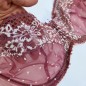 Blush Allure: See-Through Dirty Pink Men's Bra