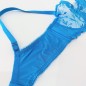 Azure Serenity: Ultra Sheer Balconette Bra for Men in Blue