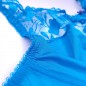 Azure Serenity: Custom Satin and Lace Blue Bra for Men