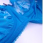 Azure Serenity: Custom Satin and Lace Blue Bra for Men