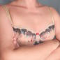 Floral Fantasy: Beige Balconette Bra for Men