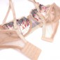 Floral Fantasy: Beige Balconette Bra for Men