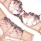 Floral Fantasy: Beige Balconette Bra for Men