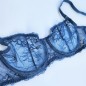 Blue Enchantment: See-Through Balconette Bra for Men in AA