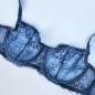 Blue Enchantment: See-Through Balconette Bra for Men in AA