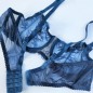 Blue Enchantment: See-Through Balconette Bra for Men in AA