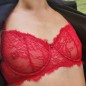 Crimson Elegance: Balconette Bra for Men