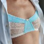 Sky Serenity: Light Blue Lace Bra for Men