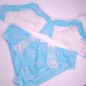 Sky Serenity: Light Blue Lace Bra for Men