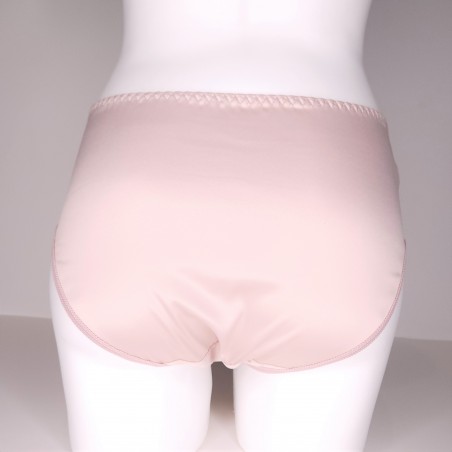 SissySat Elegance: Stretchy Beige Satin Panties for Men