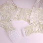 Lime Elegance: Silky Green and White Lace Bralette for Men