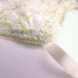 Lime Elegance: Silky Green and White Lace Bralette for Men