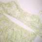 Lime Elegance: Silky Green and White Lace Bralette for Men