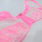 NeonLace Allure: Men's Vibrant Pink Luxury Bra.