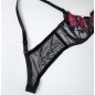 Floral Temptation: Pink Rose Embroidered Mesh Bra for Men