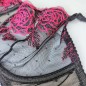 Floral Temptation: Pink Rose Embroidered Mesh Bra for Men