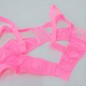 NeonLace Allure: Men's Vibrant Pink Luxury Bra.