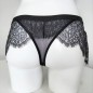 Mesh Marvel: Black Sissy Frill Thong Panties for Men