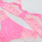 NeonLace Allure: Men's Vibrant Pink Luxury Bra.