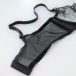 Black Leopard: Sheer Lace AA Cup Bra for Men