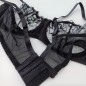 Black Leopard: Sheer Lace AA Cup Bra for Men