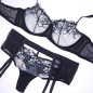 Black Leopard: Sheer Lace AA Cup Bra for Men