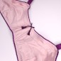 All-Satin: Light Pink Men's Bra with Purple Trimmings