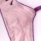 All-Satin: Light Pink Men's Bra with Purple Trimmings