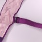 All-Satin: Light Pink Men's Bra with Purple Trimmings