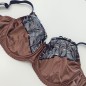 Terra Comfort: Brown Satin Flat Bra for Men in Extra Large Sizes