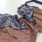 Terra Comfort: Brown Satin Flat Bra for Men in Extra Large Sizes