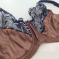 Terra Comfort: Brown Satin Flat Bra for Men in Extra Large Sizes