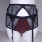 Mocha Elegance: Sissy Lingerie For Men Matching Garter Belt, Brown and Black