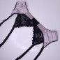 Flirty Pink Satin & Lace: Crossdressing Lingerie Sets XXXXL. Satin Garter Belt to Match Dirty Pink Panties and a Bra.