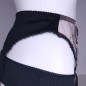 Noir Allure: Black Satin Mesh Men's Sissy Garter Belt. Sissy Lingerie for Men.