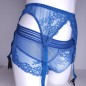 Blue Enchantment: Blue Lace Sissy Garter Belt for Crossdressers. M2F Lingerie for Men. Sissy Lingerie Sets.