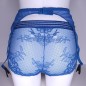 Blue Enchantment: Blue Lace Sissy Garter Belt for Crossdressers. M2F Lingerie for Men. Sissy Lingerie Sets.