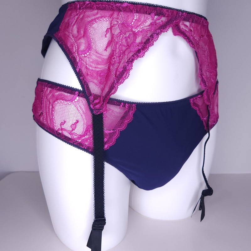 Twilight Harmony: Crossdresser Matching Lingerie Sets, Men's Purple Garter Belt. Sissy Lingerie for Men.