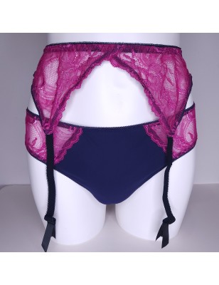 Twilight Harmony: Crossdresser Matching Lingerie Sets, Men's Purple Garter Belt. Sissy Lingerie for Men.