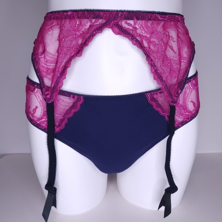 Twilight Harmony: Crossdresser Matching Lingerie Sets, Men's Purple Garter Belt. Sissy Lingerie for Men.